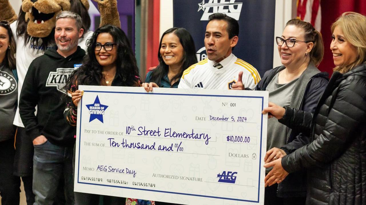 AEG presented both schools with donations underscoring the company’s ongoing commitment to community impact.