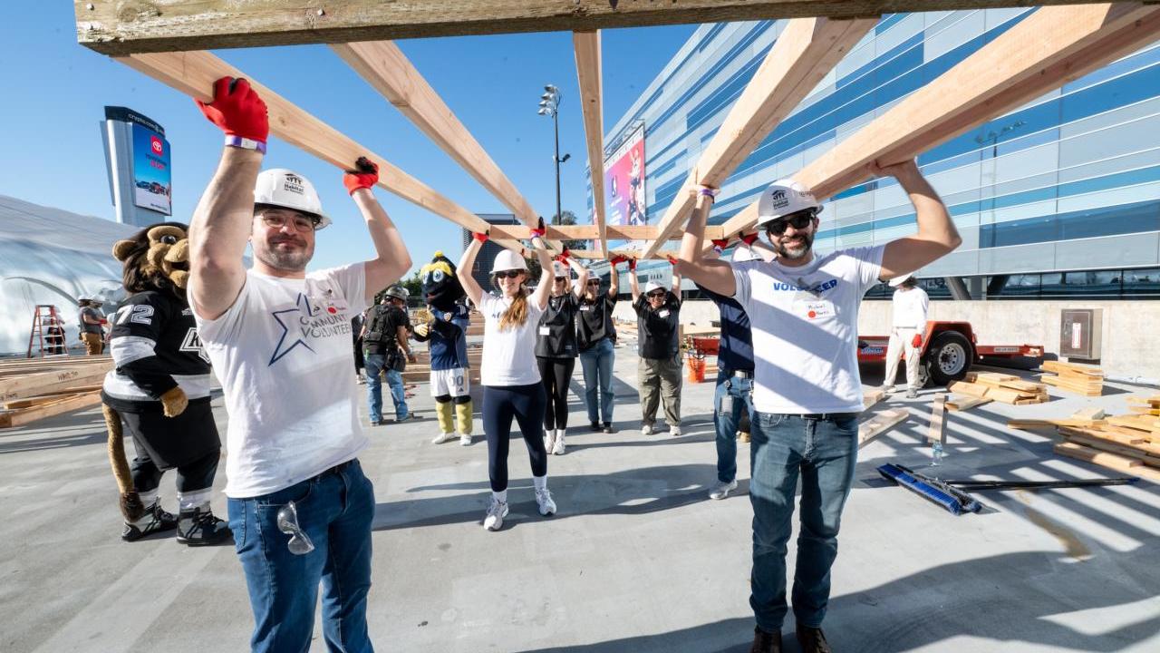 AEG employees participated in a hands-on “Wall Build” with San Gabriel Valley Habitat for Humanity.