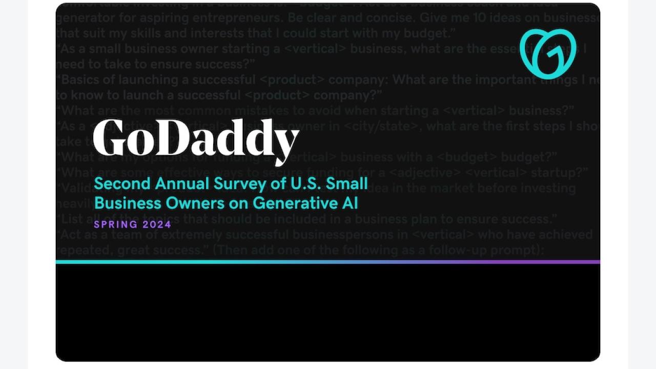 GoDaddy Second Annual Survey of US Small Business Owners and Generative AI.