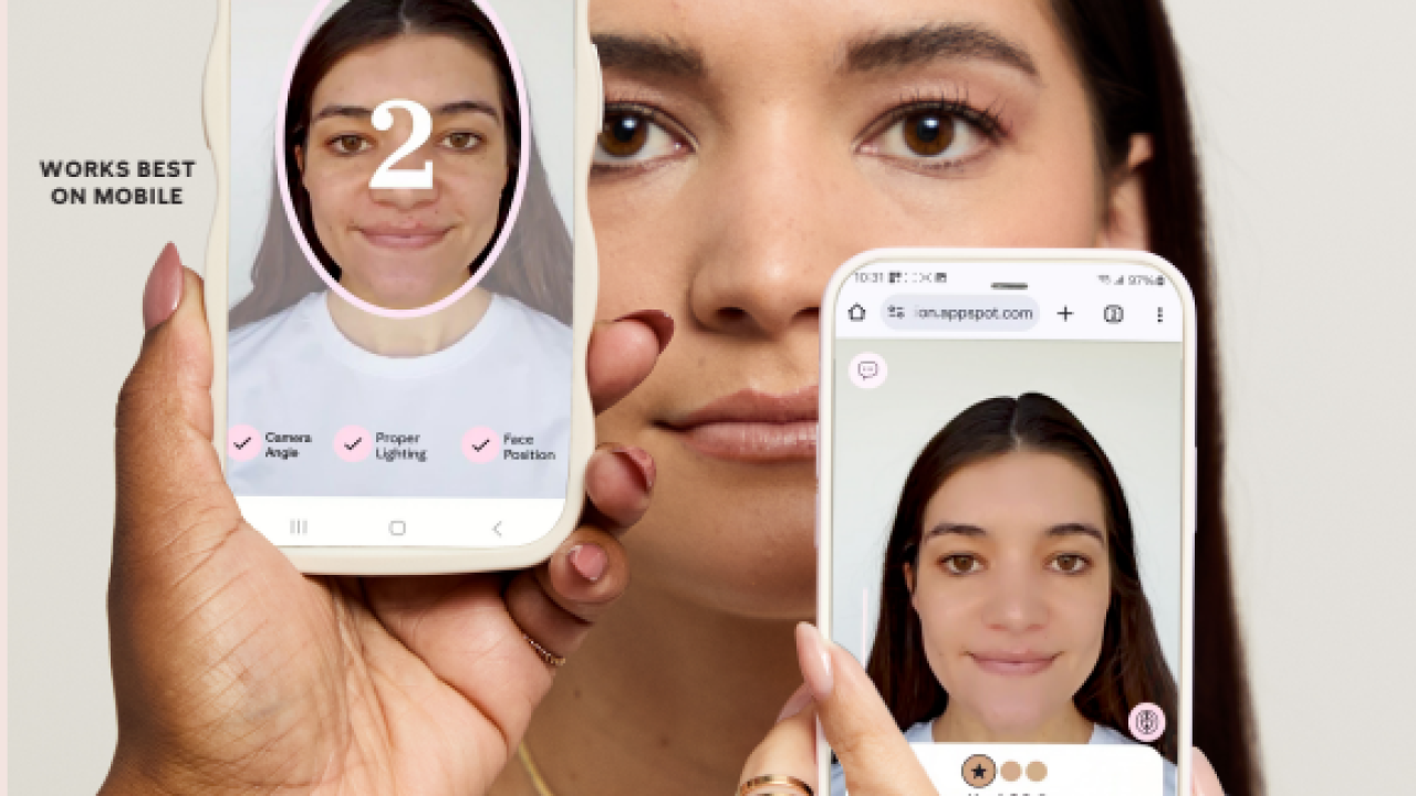 Person using Mary-Kay's foundation finder tool on their phone