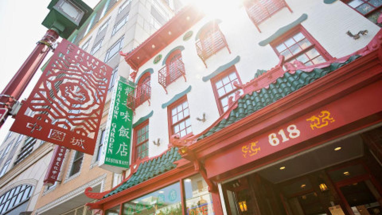 Outside of historic restaurant, Grantree Chinatown Garden.