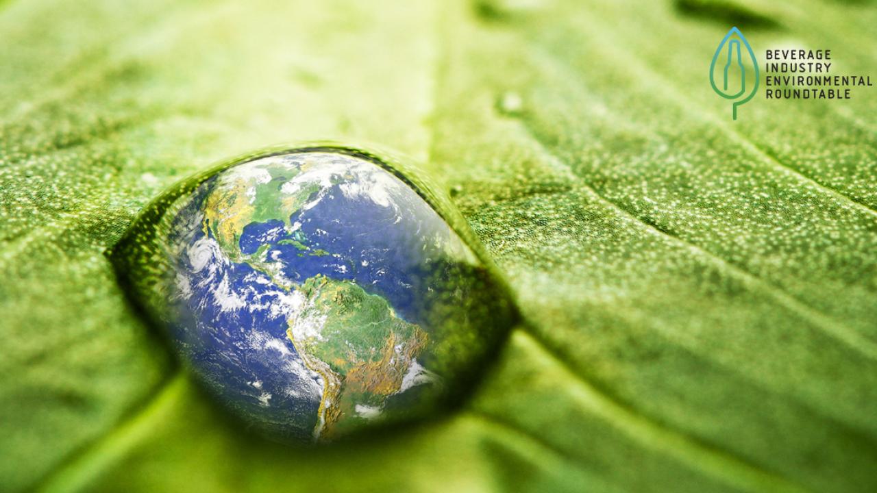globe in water drop