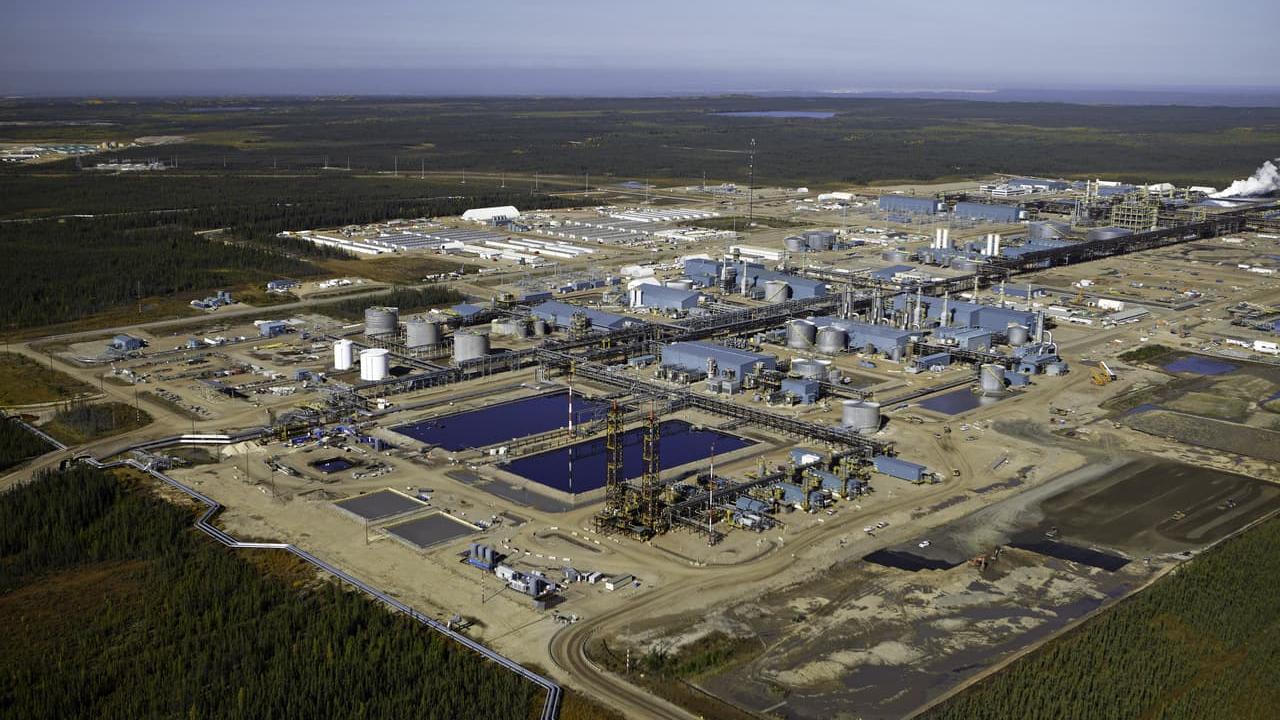 aerial shot of oil facility