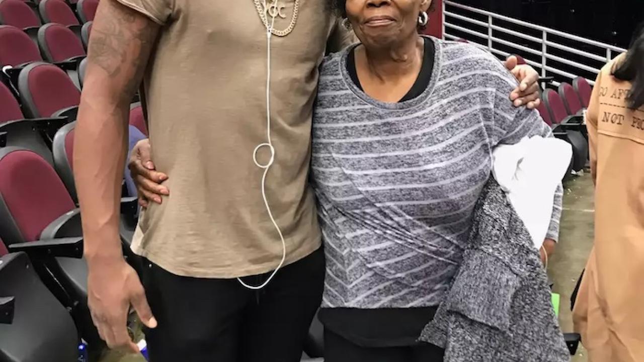 Marcus Smart and his mother Camellia. PHOTO: COURTESY OF AFLAC