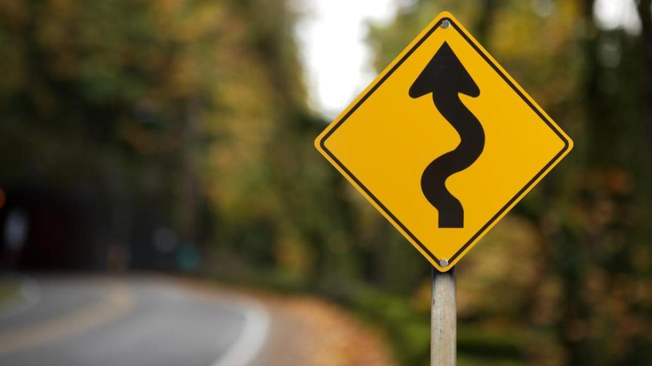 Curve in the road sign