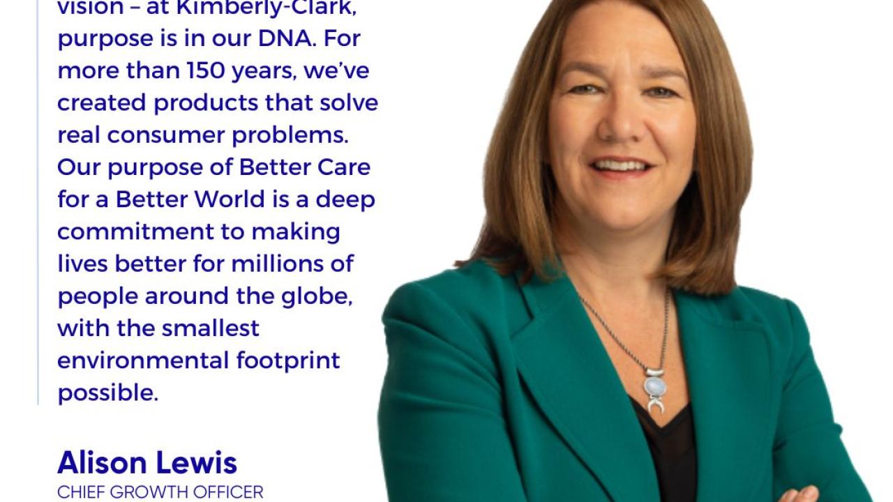 Quote from Alison Lewis, Kimberly-Clark's chief growth officer 