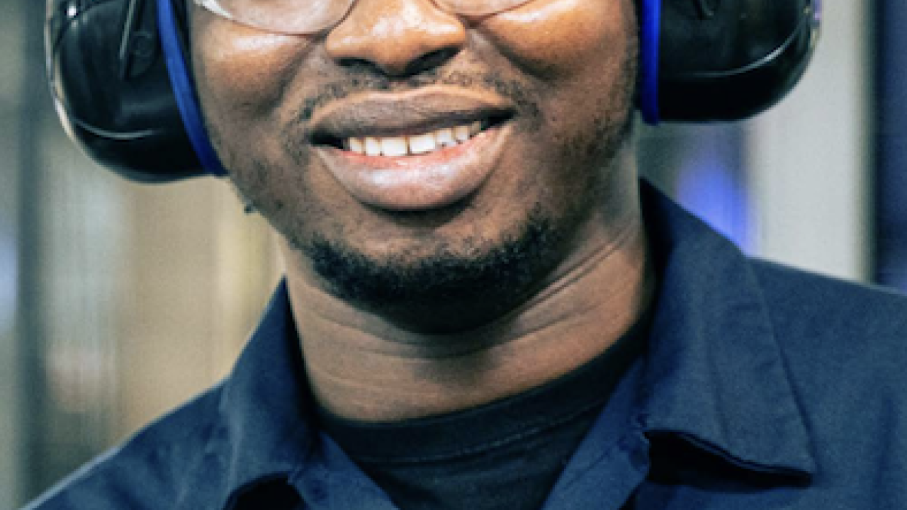 Person wearing ear defenders 