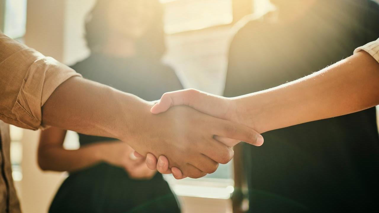 Close up of a handshake