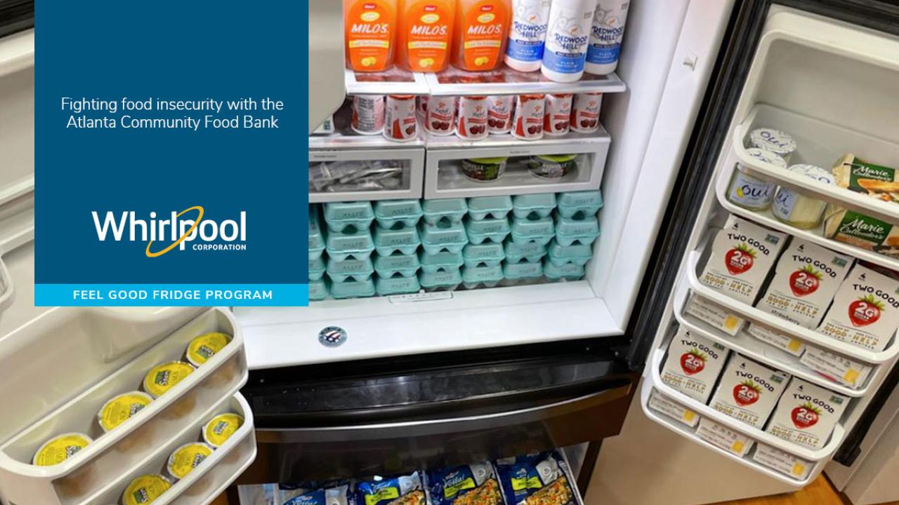 Fridge filled with food