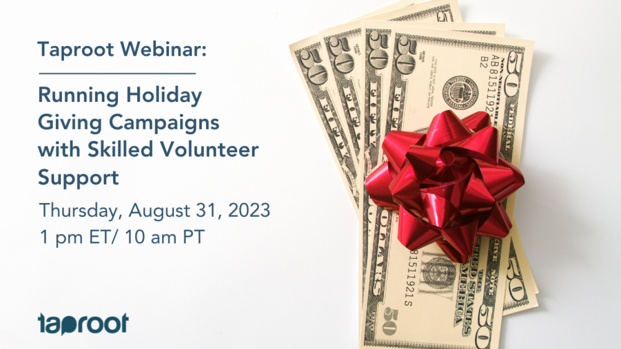 gift bow on four 50 dollar bills with webinar title text overlay