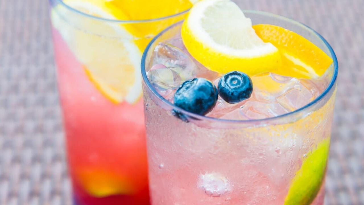 A pair of "mocktails" are shown.