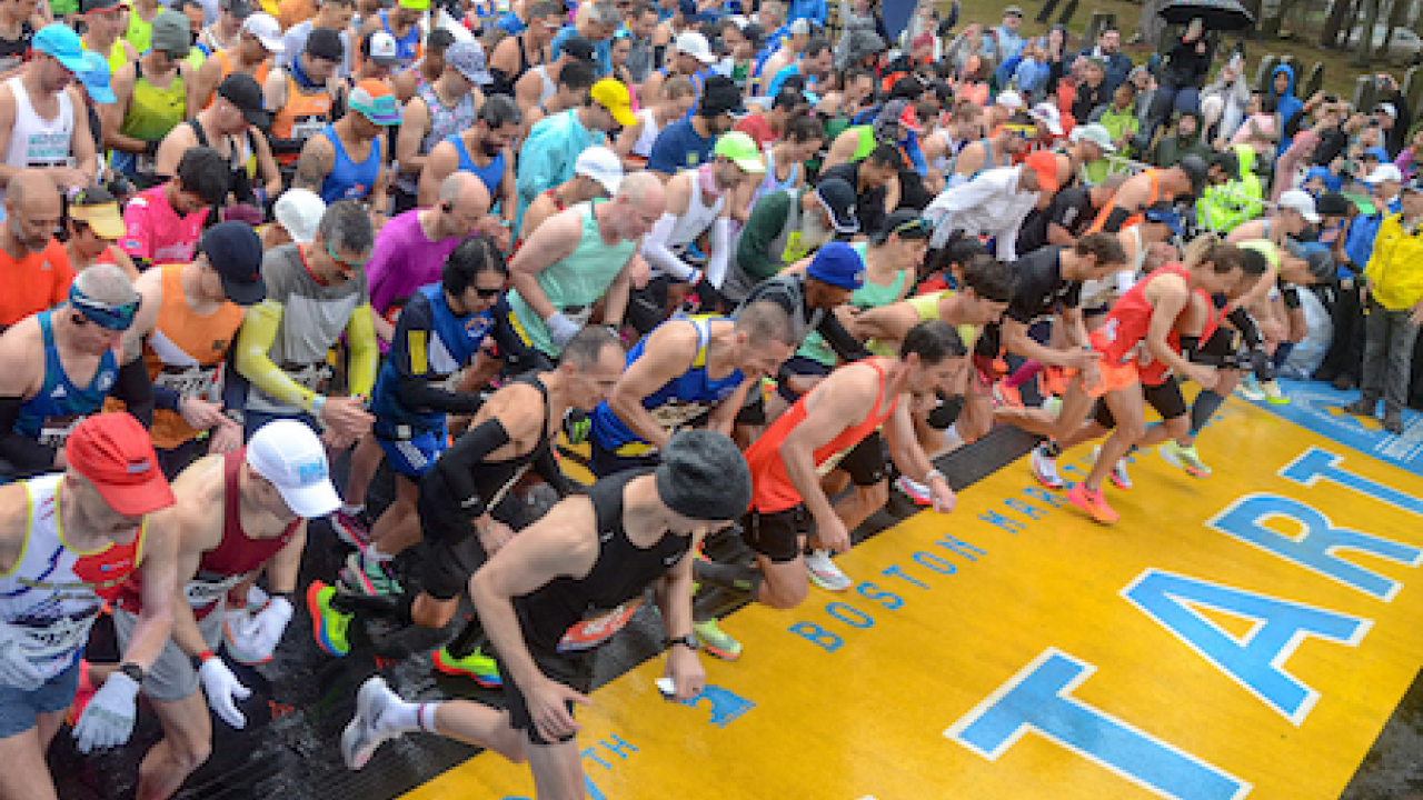 Starting line at the BAA Boston Marathon.