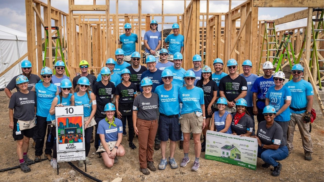 Group photo at the Jimmy & Rosalynn Carter Work Project in Austin, Texas