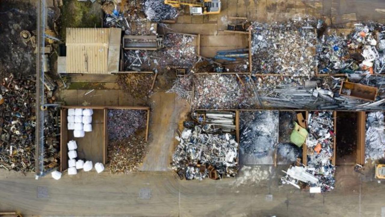 aerial view of waste dump