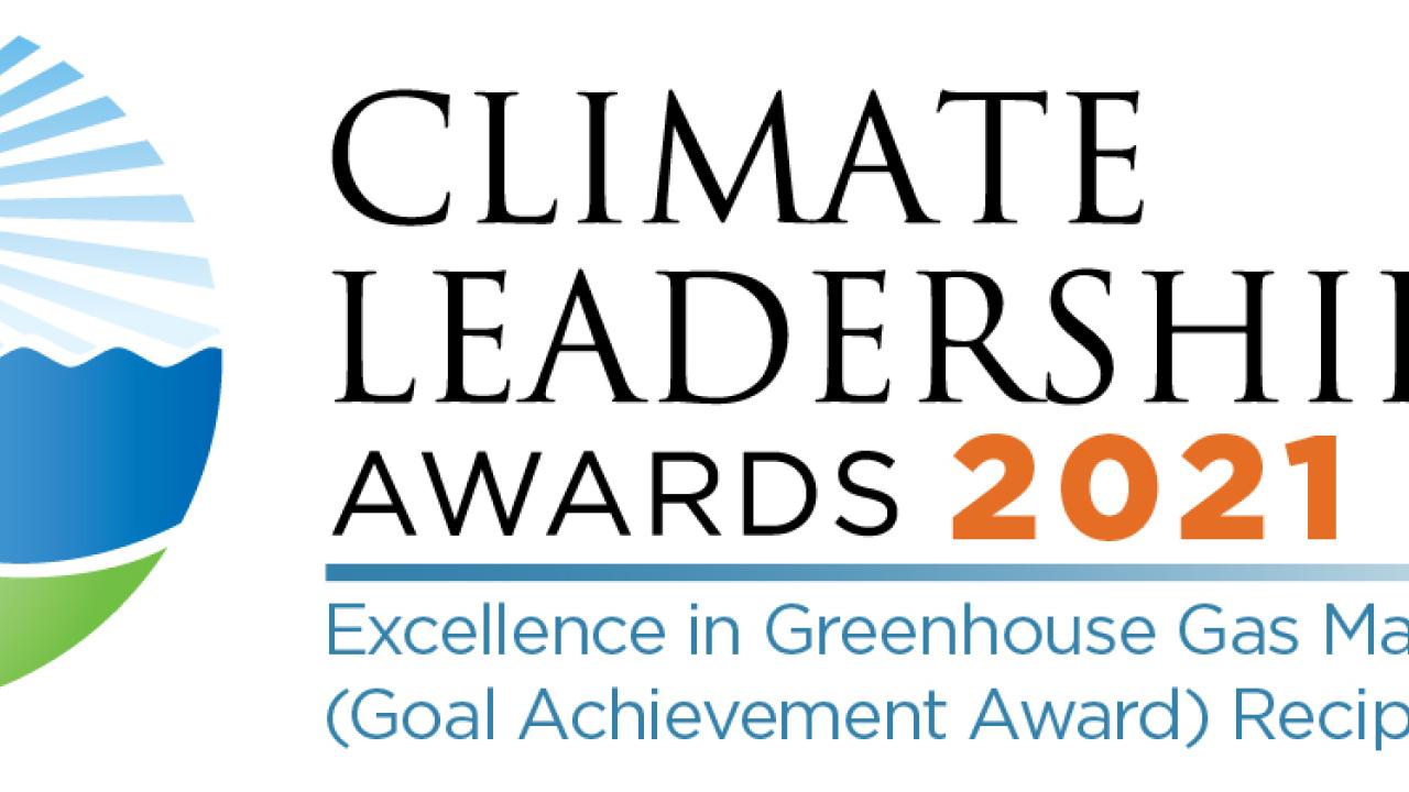Logo for Climate Leadership Award for ‘Goal Achievement in Greenhouse Gas Management’ 