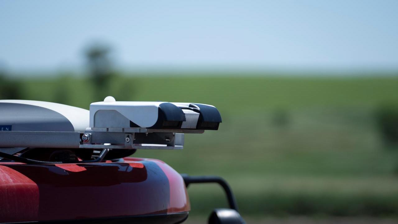 Close up of the top of a tractor