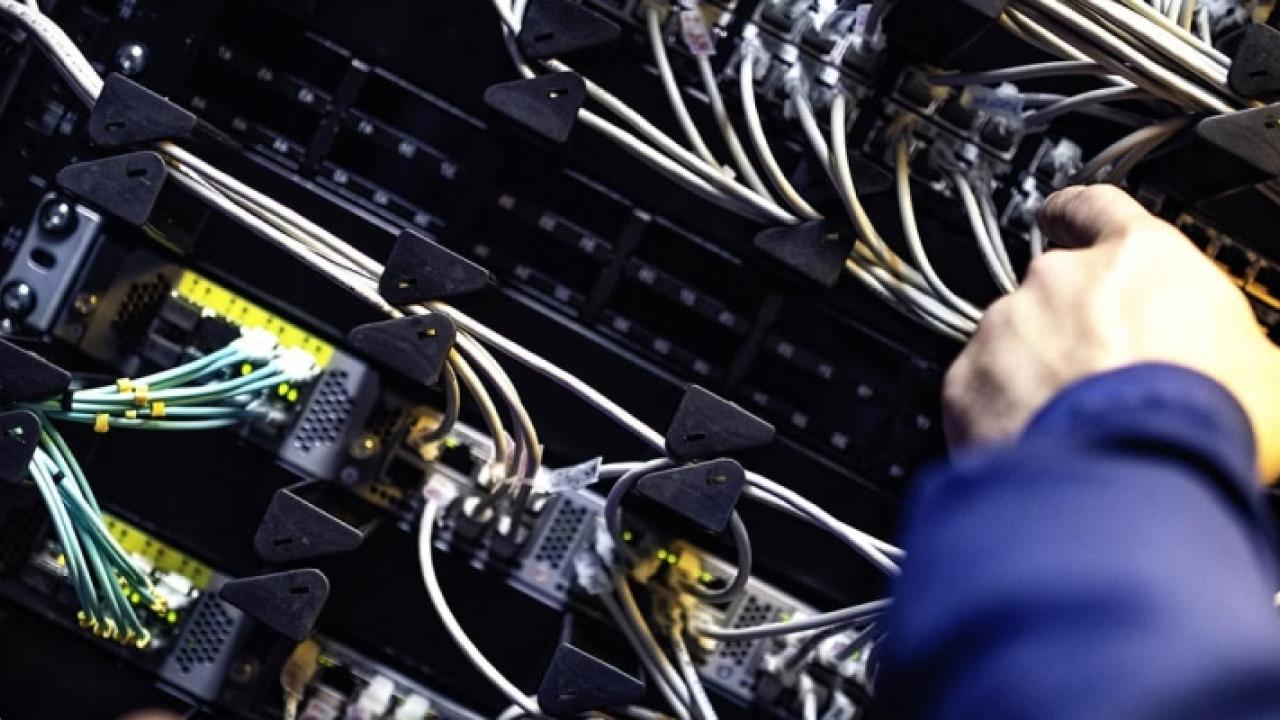Person examining wiring