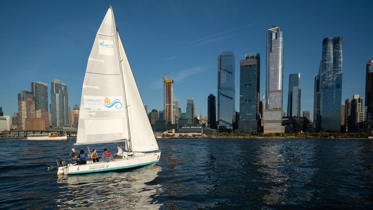 Sailboat with NYC in the background