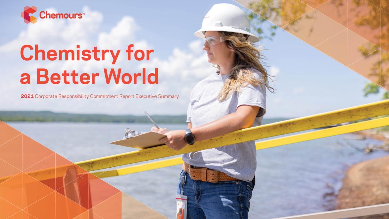 "Chemistry for a Better World" report cover
