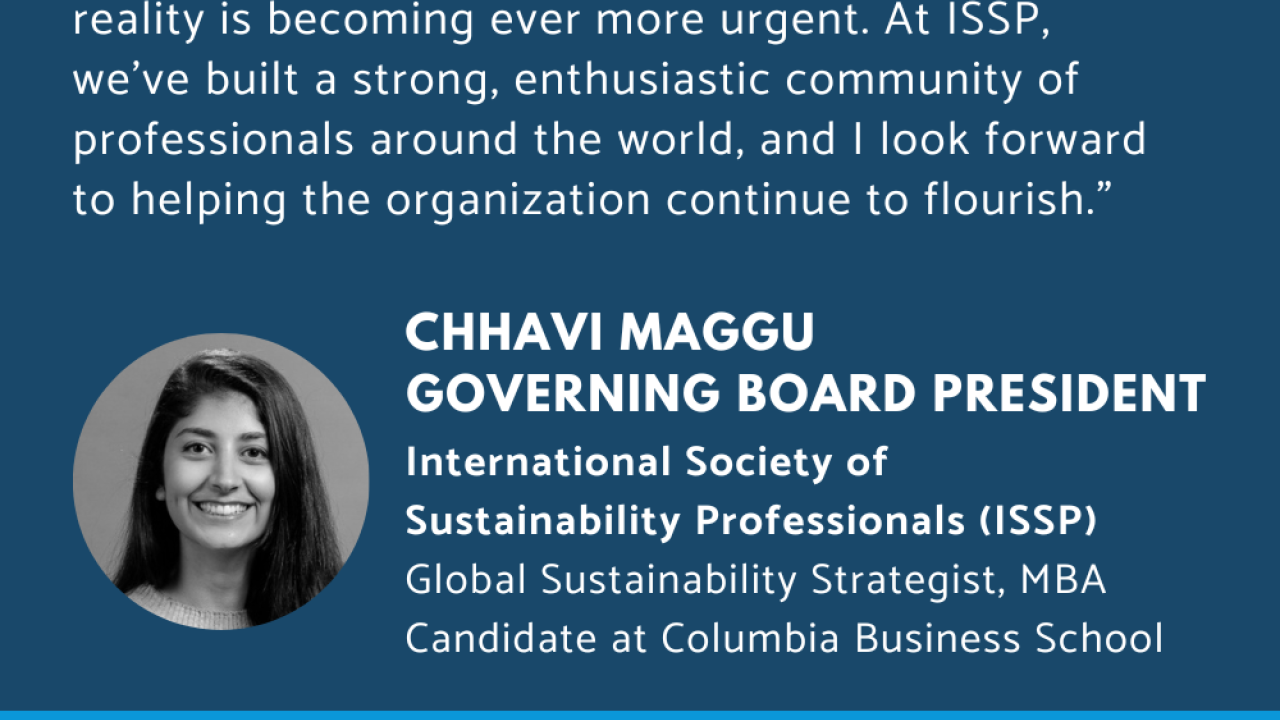 Quote from Chhavi Maggu, ISSP 