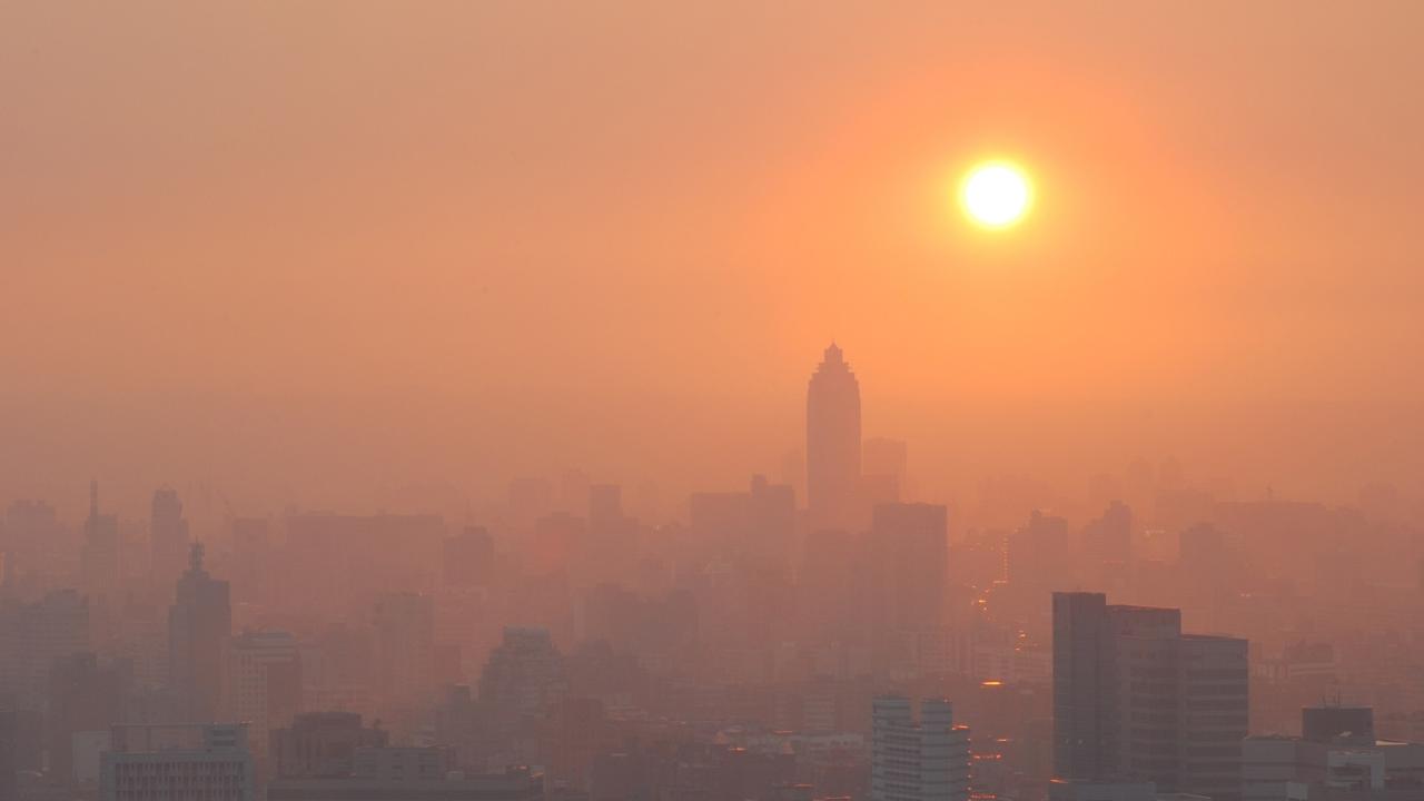 City Skyline Covered in Smoke