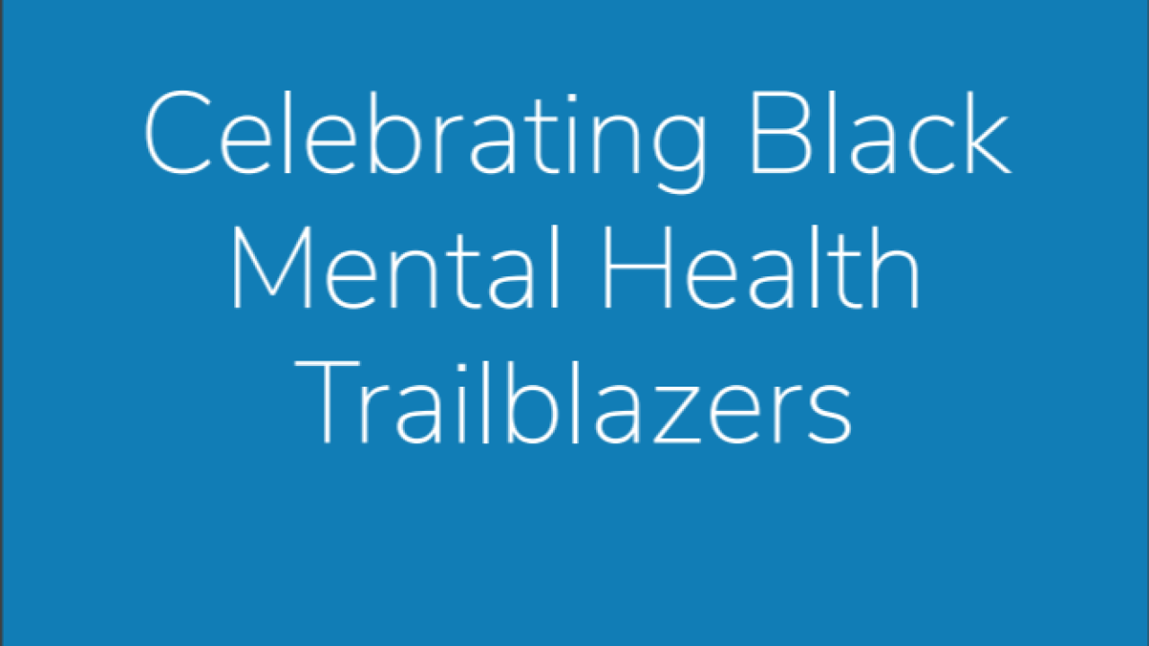 "Celebrating Black Mental Health Trailblazers" Alkermes logo on the bottom.