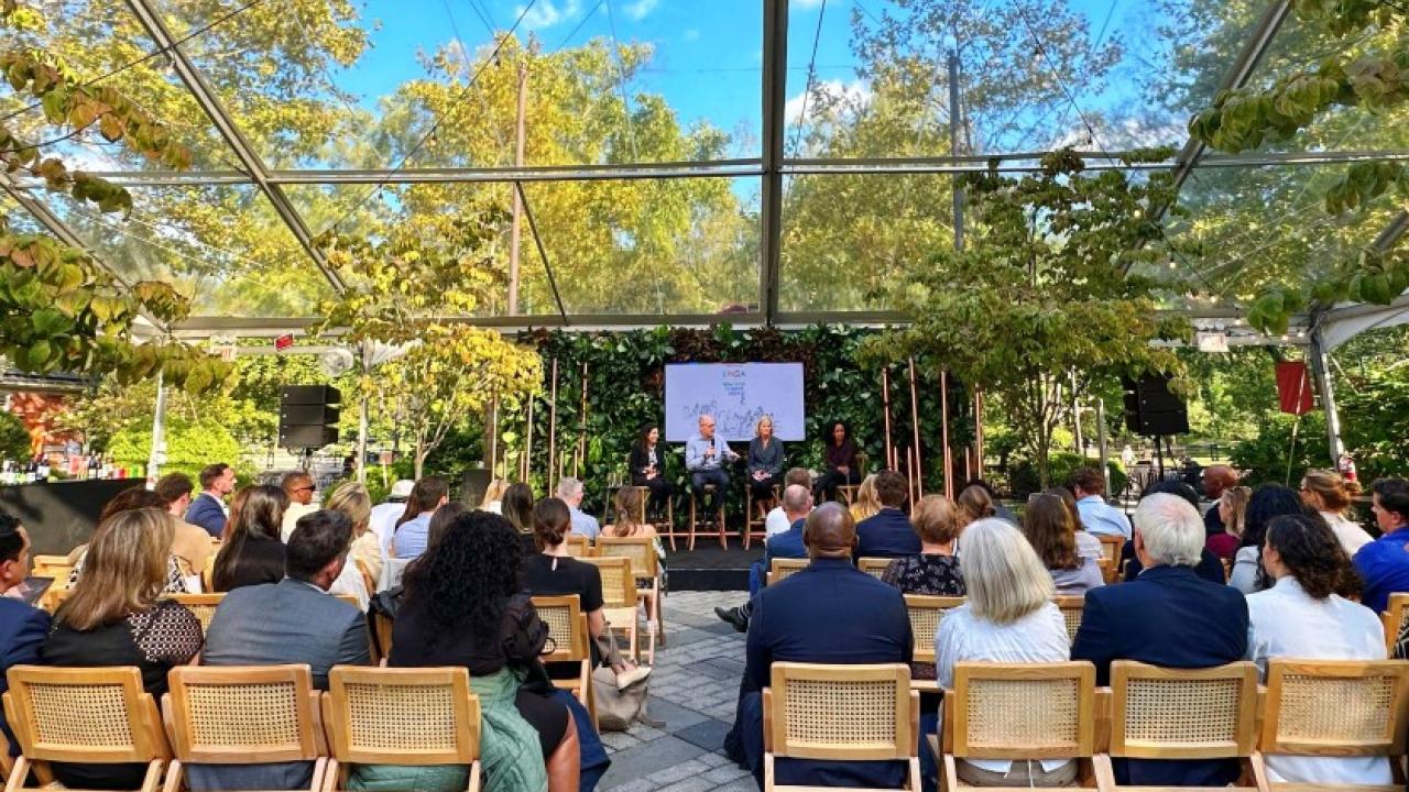 people attending a talk