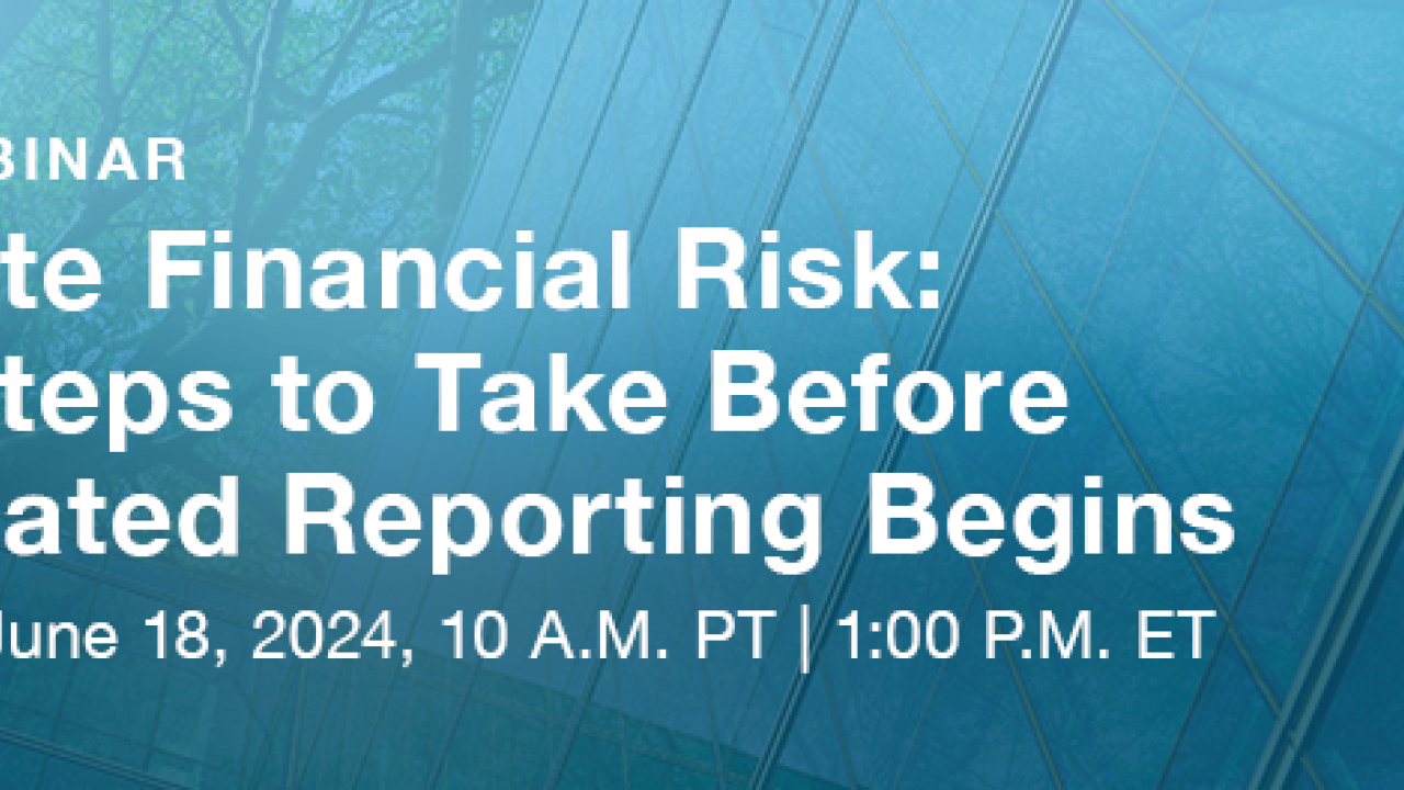 Webinar: Climate Financial Risk