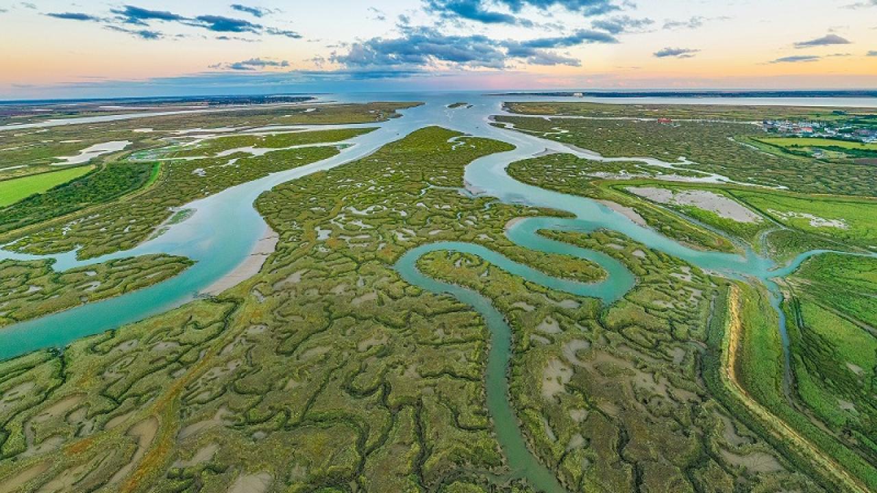 river flowing into ocean