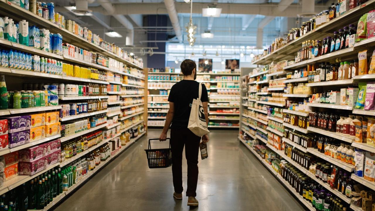 person grocery shopping