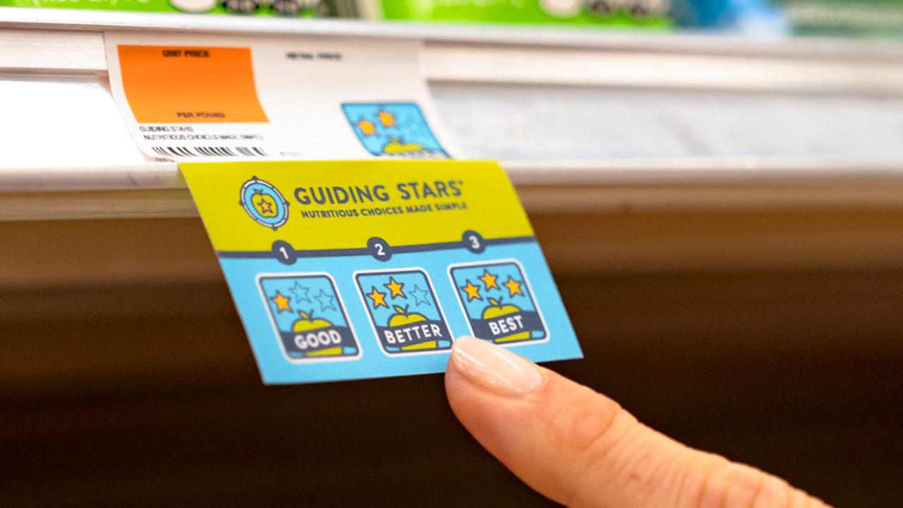 Guiding Stars shelf tag.