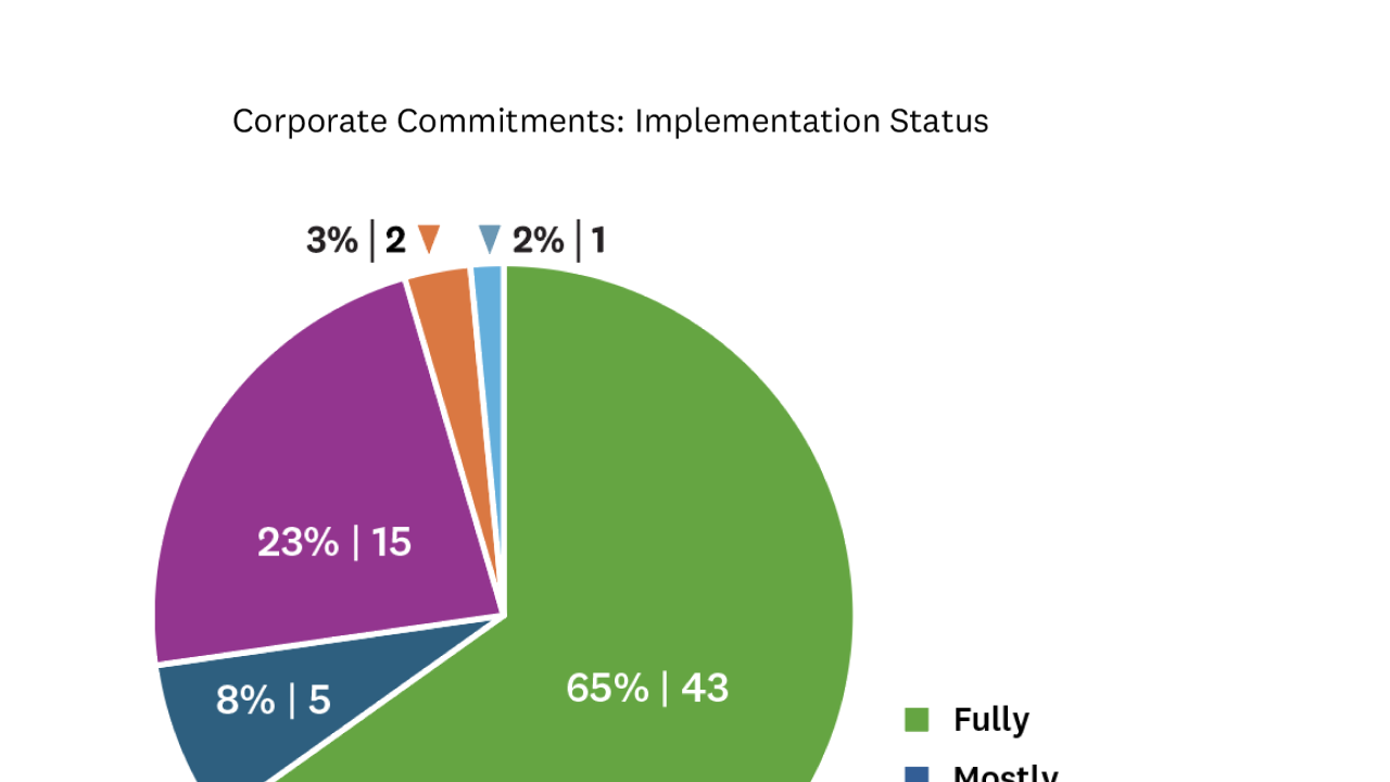 Corporate Commitments: Implementation Status