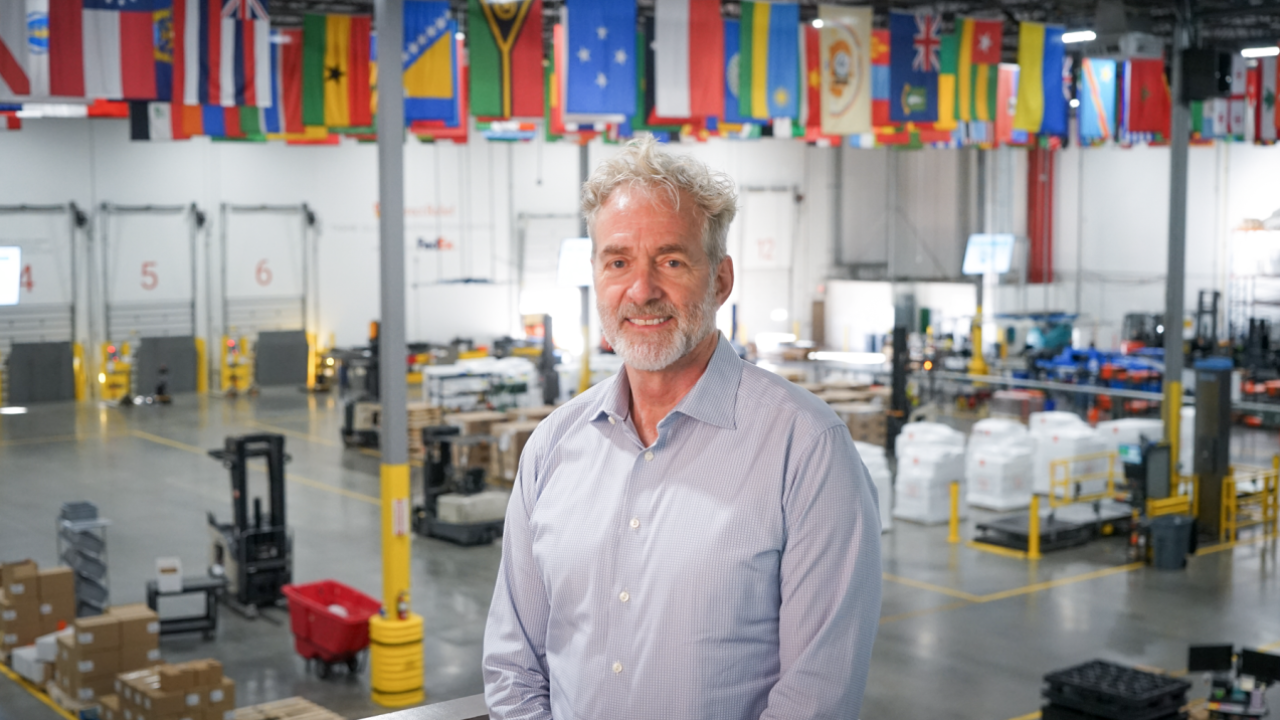 Craig Redmond, Direct Relief's Chief Operating Officer, is pictured in the organization's warehouse on Dec. 15, 2025. Before joining Direct Relief, Craig was the CEO for Relief International, a primary health care focused organization. (Lara Cooper/Direct Relief)