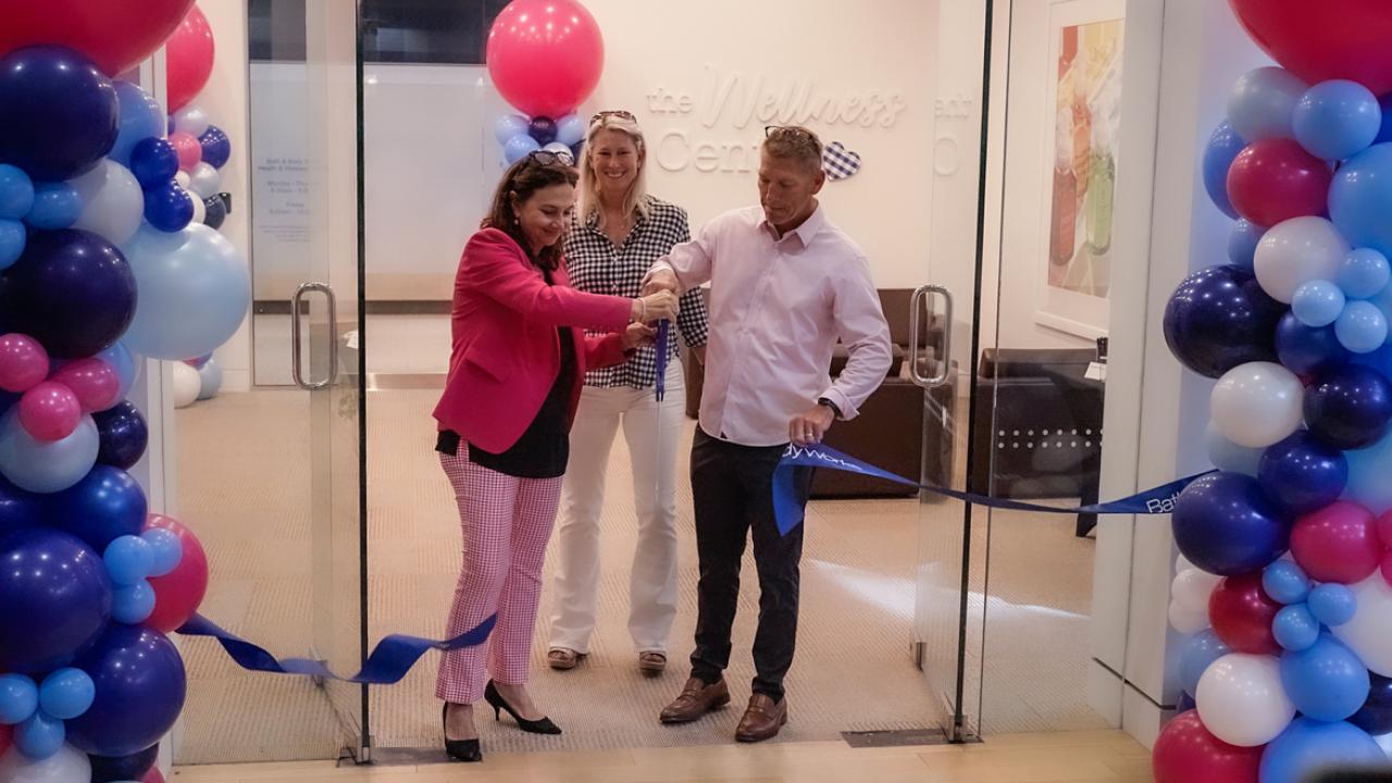 Bath & Body Works CEO Gina Boswell cuts ribbon
