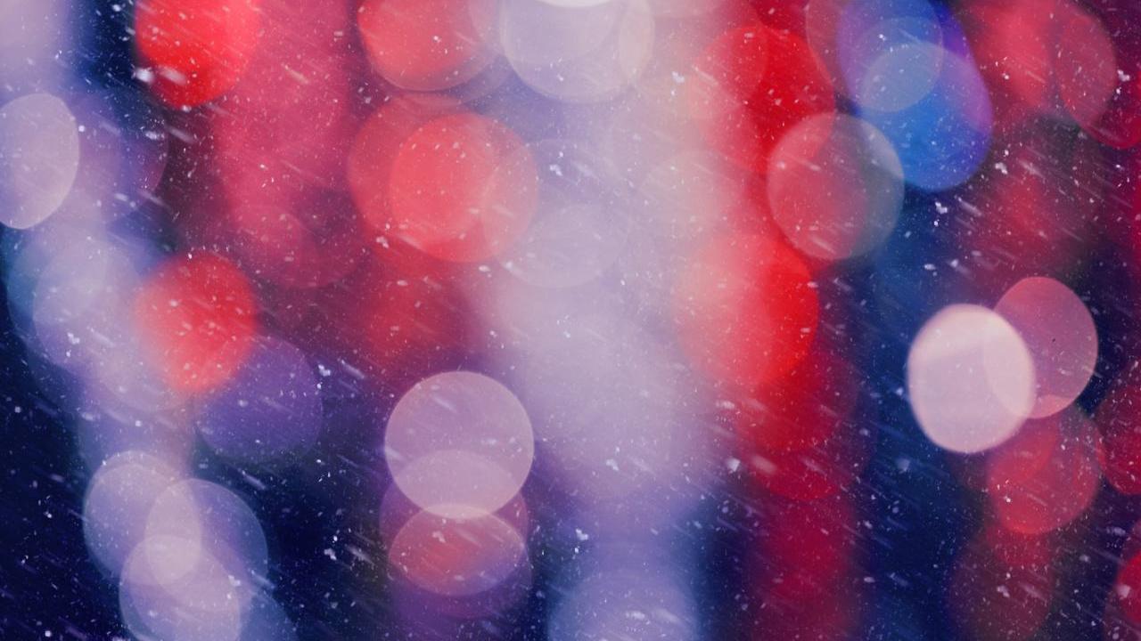 abstract lights in red, blue, white.