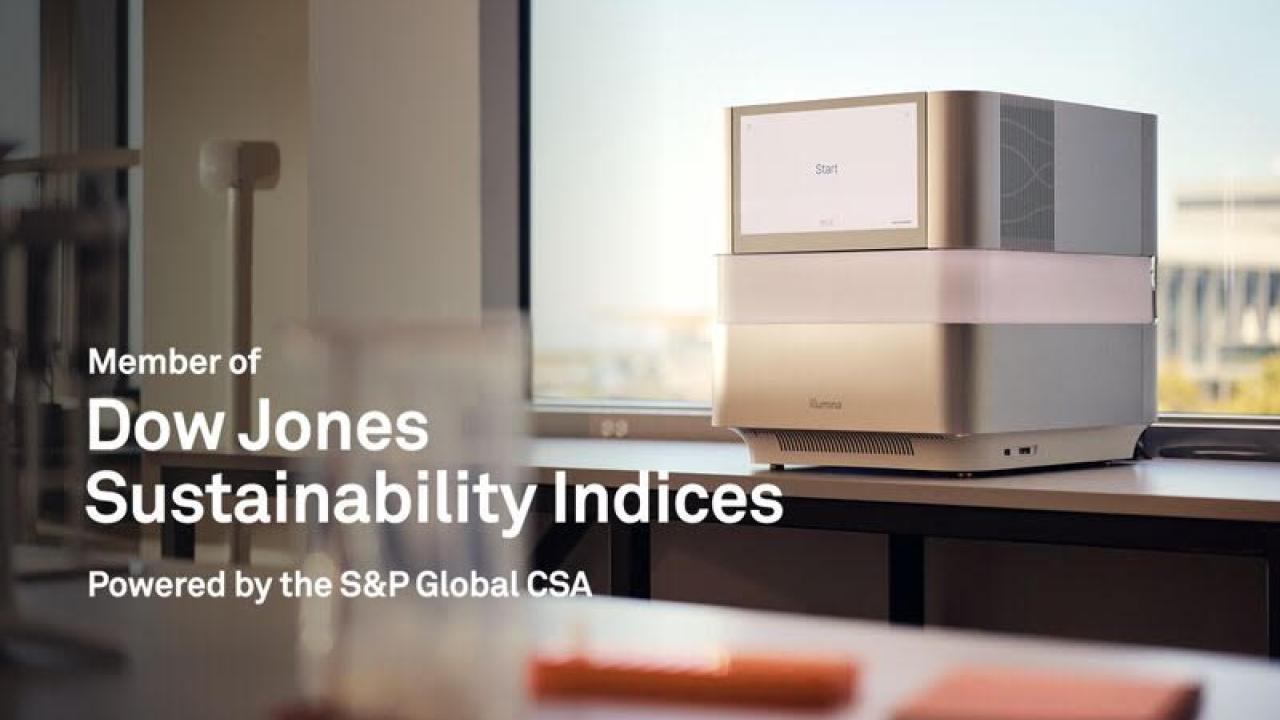 Illumina: Member of Dow Jones Sustainability Indices logo.