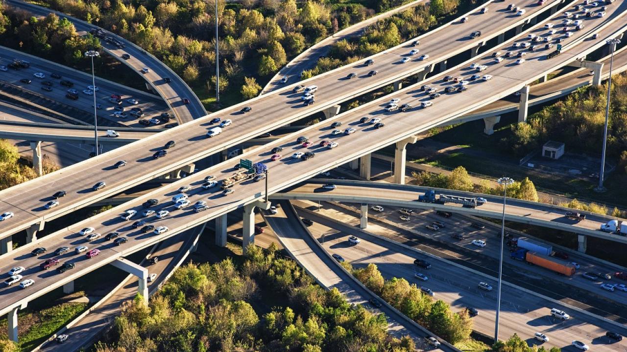 highways viewed from above