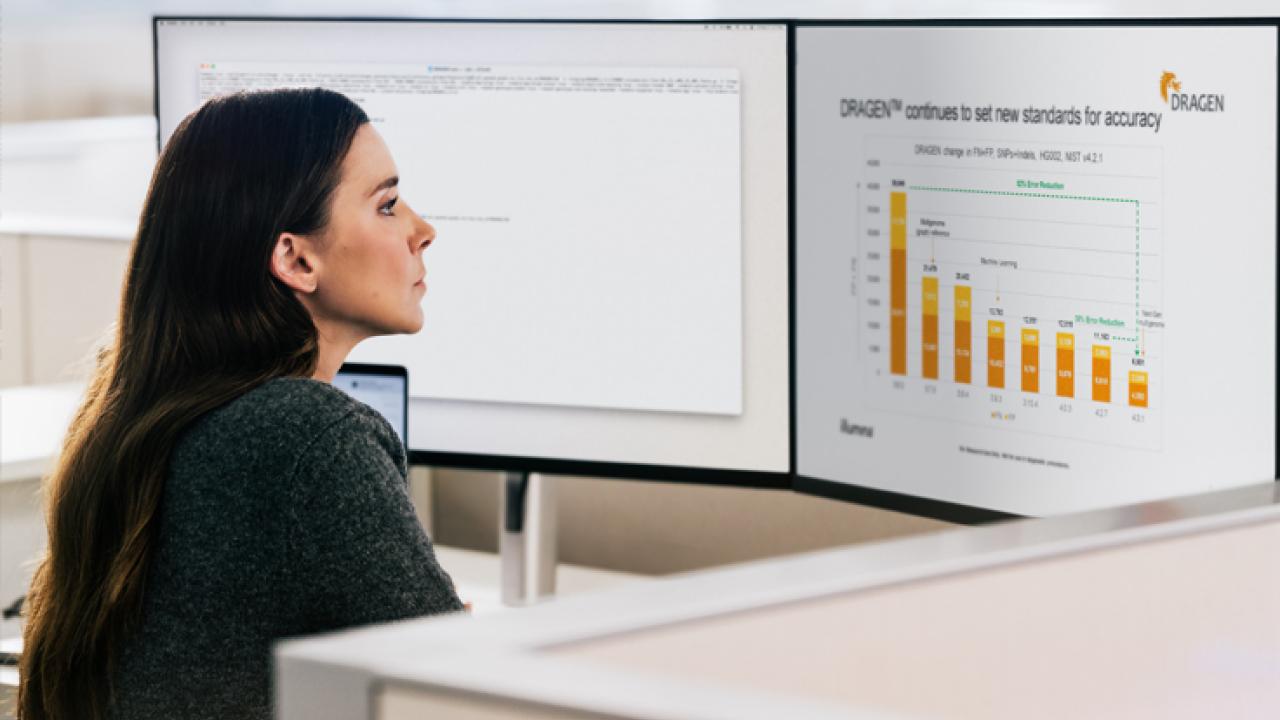 Illumina employee working with DRAGEN Secondary Analysis software from Illumina.