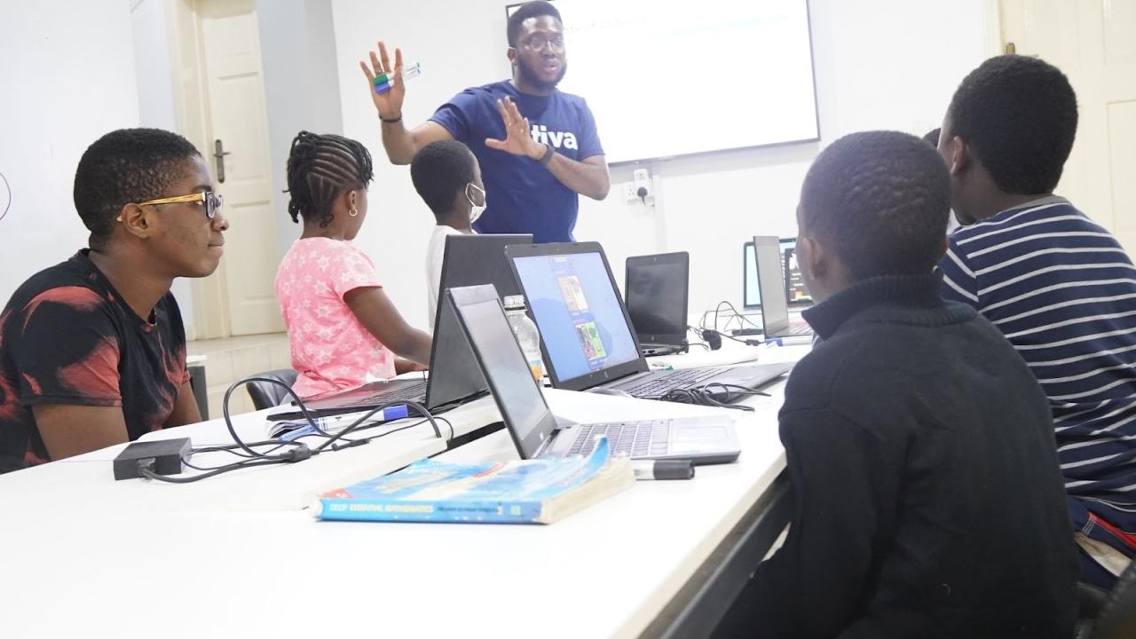 people learning in a classroom