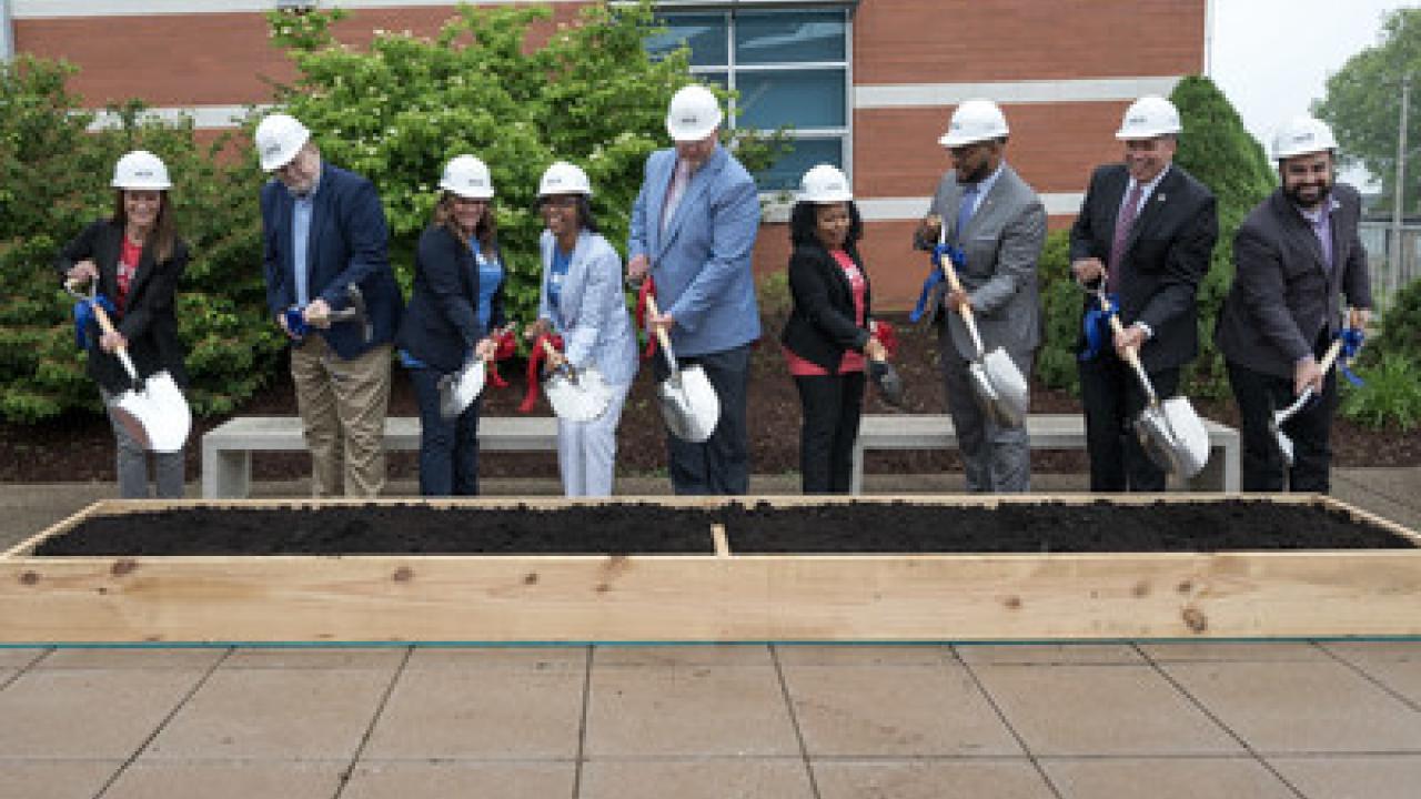 DICK'S Executives and McKee School District leaders break ground on a new school. 