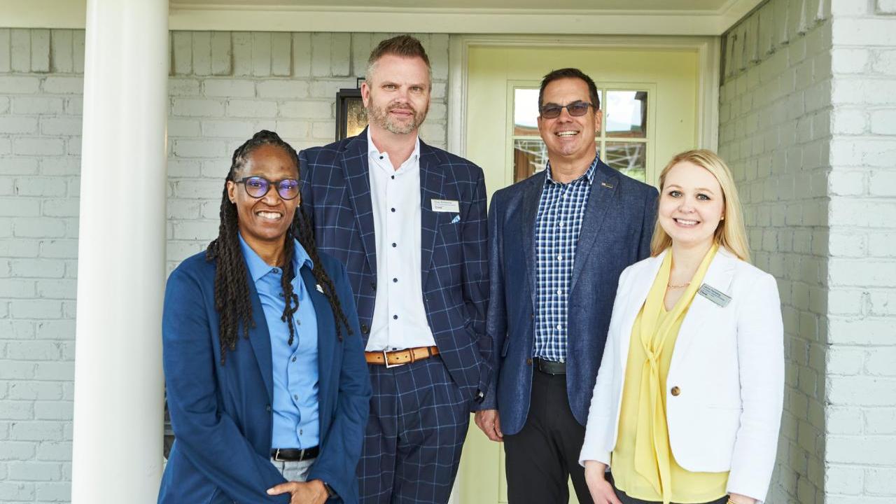 Tamika Perry, Dallas Hope Charity’s CEO, pictured with U.S. Bank representatives Doug Whittemore, Conor O'Hagan and Jennifer Palmberg