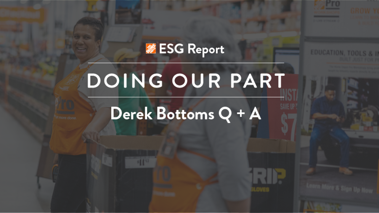 The Home Depot Chief Diversity Officer, Derek Bottoms.