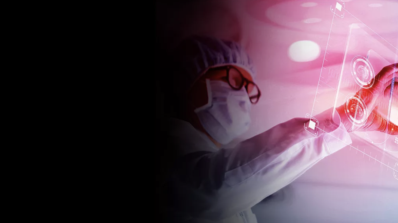 doctor manipulating a holographic image