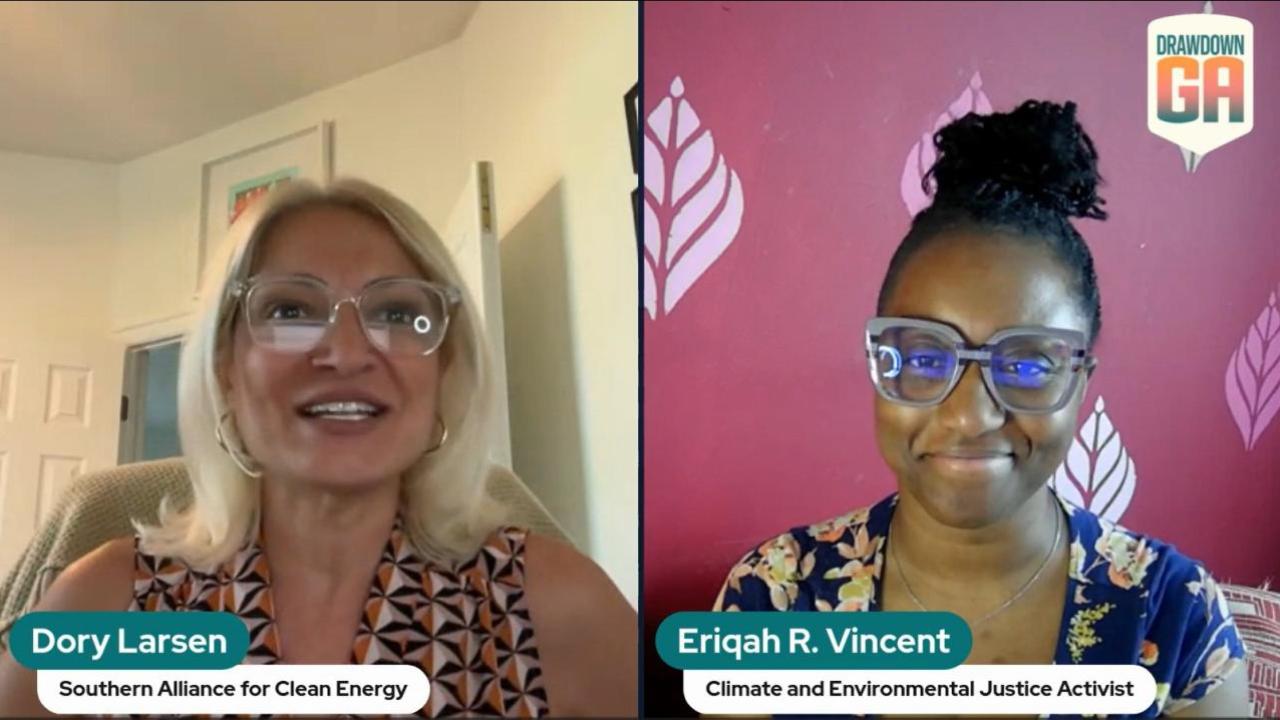 Images of Dory Larsen and Eriqah Vincent from the video