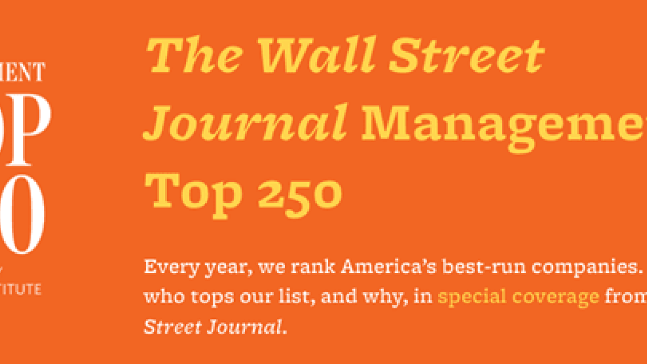 Graphic reads: The Wall Street Journal Management Top 250