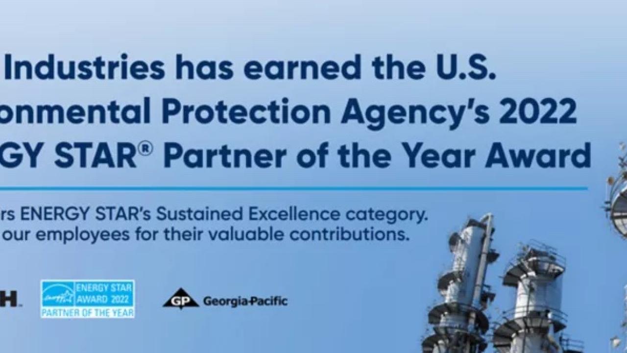 Koch Industries has earned the U.S. Environmental Protection Agency's 2022 ENERGY STAR® Partner of the Year Award