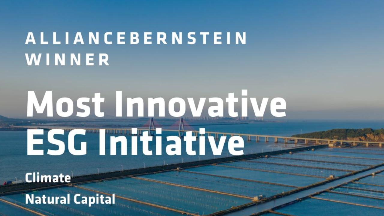 "ALLIANCEBERNSTEIN WINNER Most Innovative ESG Initiative Climate Natural Capital"