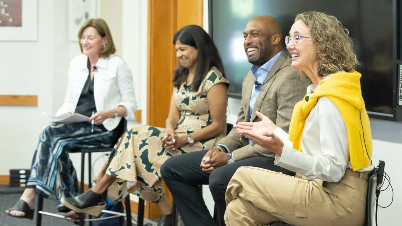 a panel of speakers