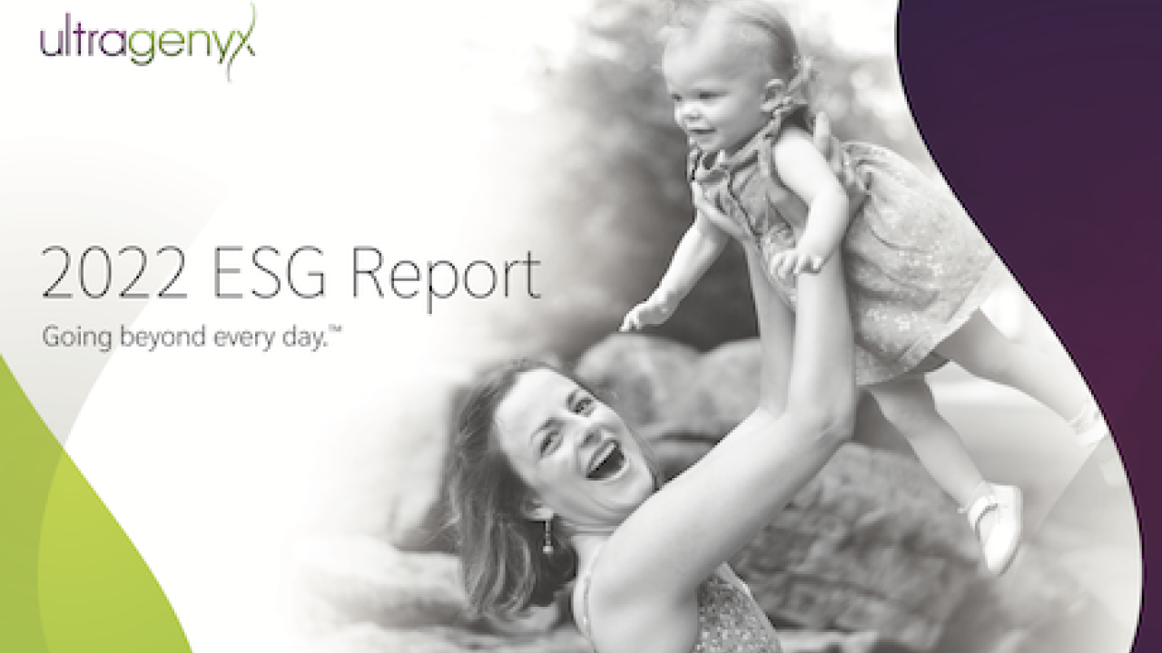 2022 ESG Report Cover with person holding up a baby