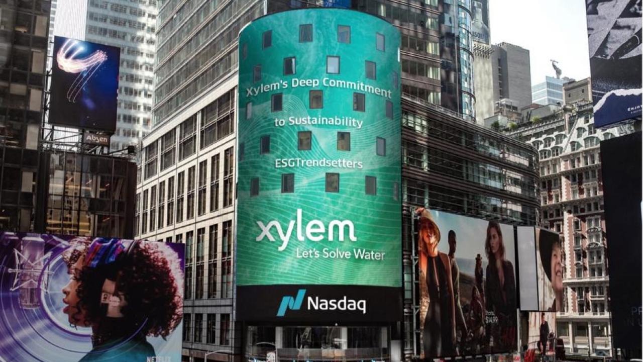 Xylem on the Nasdaq billboard